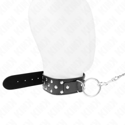 Collier noir à rivets avec laisse Kink