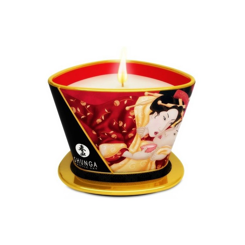 Bougie de massage fraise et cava Shunga