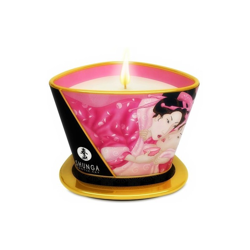 Bougie de massage Roses Aphrodisiaques Shunga