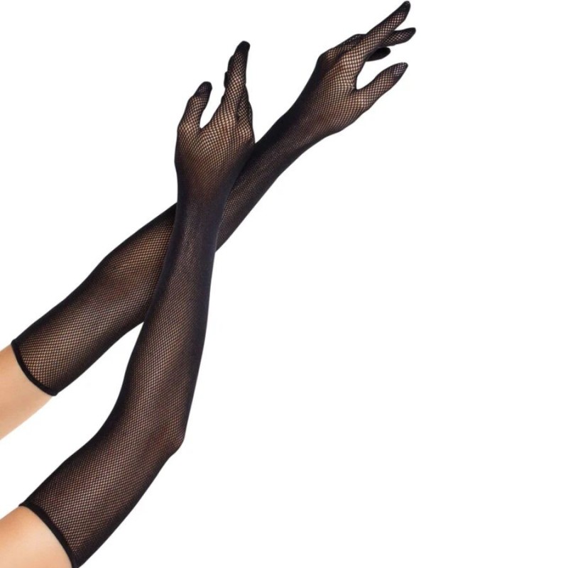 Gants noirs longs en résille Opéra Leg Avenue