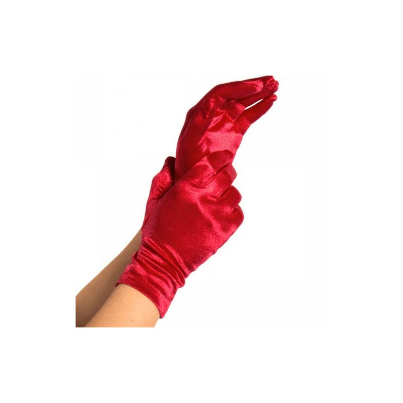 Gants en satin rouge Leg Avenue