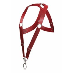 Harnais croisé pénis rouge Dngeon MOB