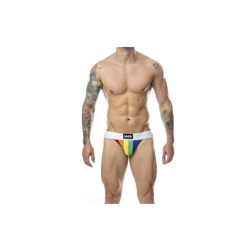 Jockstrap rayures arc-en-ciel MOB