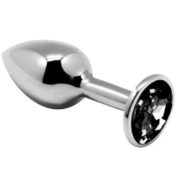 Plug anal de luxe métal cristal noir Alive