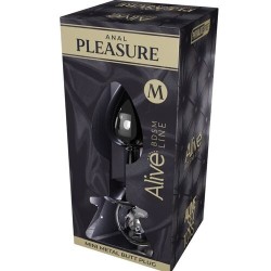 Plug anal de luxe métal cristal noir Alive