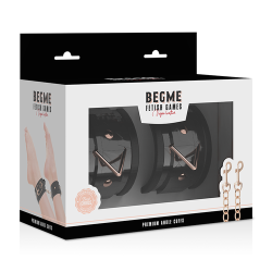 Menottes Chevilles Premium Doublées Black Edition Begme