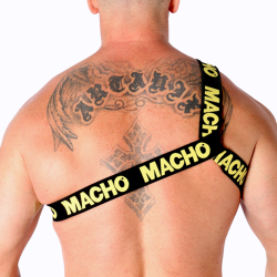 Harnais roman noir jaune Macho