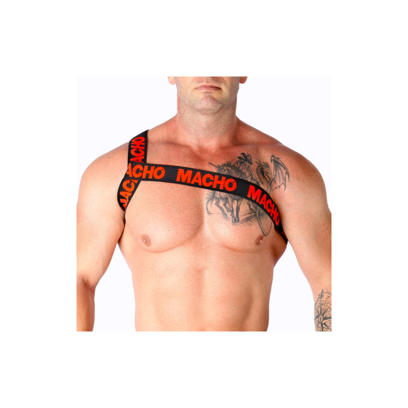 Harnais roman noir rouge Macho