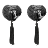 Cache tétons coeur franges noirs Coquette Chic
