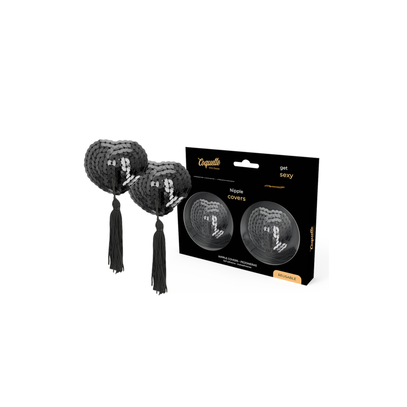 Cache tétons coeur franges noirs Coquette Chic
