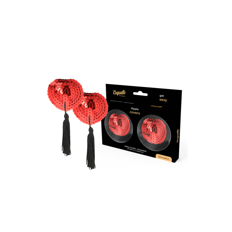 Cache tétons coeur franges rouges Coquette Chic