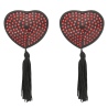 Cache tétons coeur et franges noir rouge Coquette Chic
