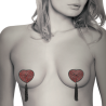 Cache tétons coeur et franges noir rouge Coquette Chic