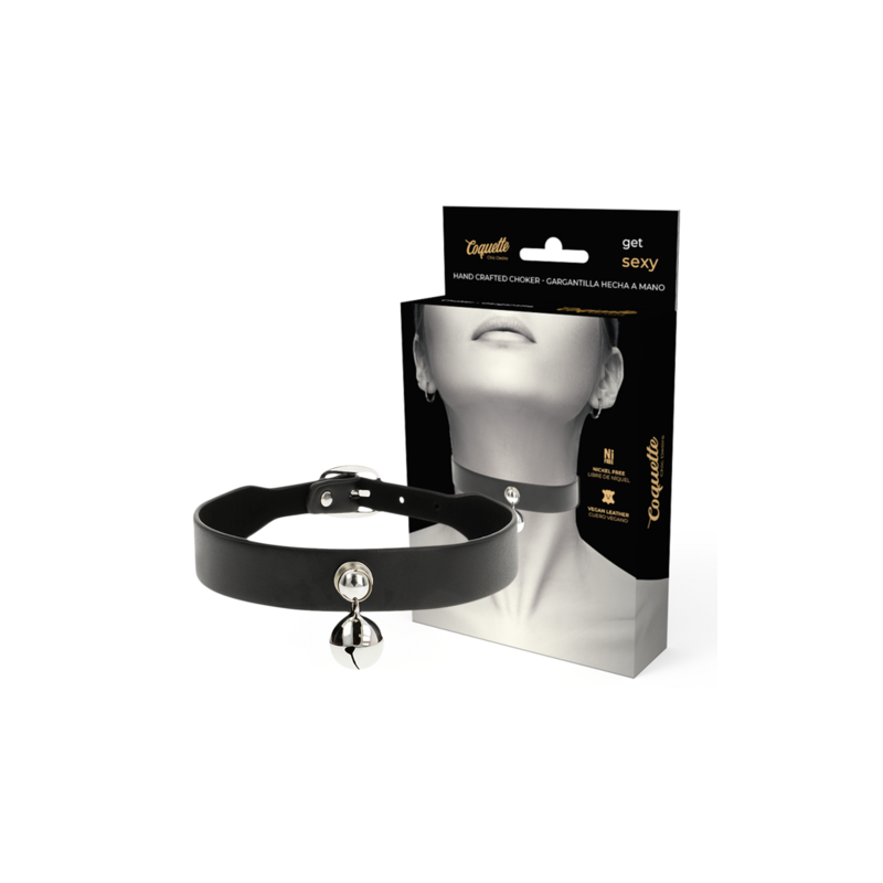 Collier ras de cou noir grelot Coquette Chic