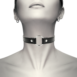 Collier ras de cou noir anneau Coquette Chic