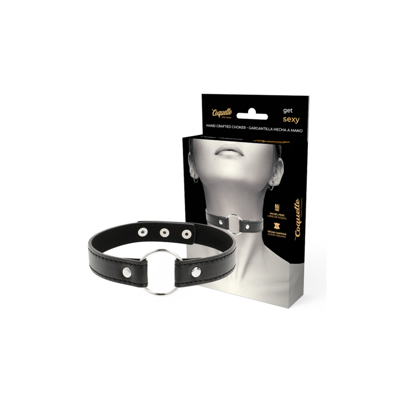 Collier ras de cou noir anneau Coquette Chic