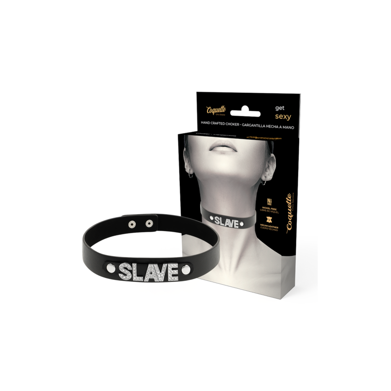 Collier ras de cou noir Slave Coquette Chic
