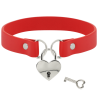 Collier ras de cou rouge coeur cadenas Coquette Chic
