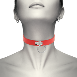 Collier ras de cou rouge avec boucle Coquette Chic