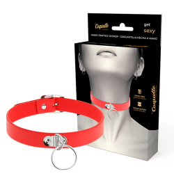 Collier ras de cou rouge avec boucle Coquette Chic