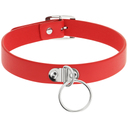 Collier ras de cou rouge avec boucle Coquette Chic