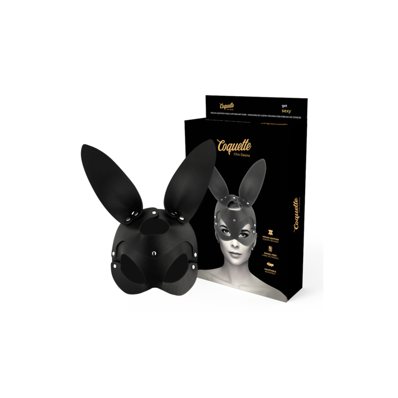 Masque cuir végan oreilles de lapin Coquette Chic