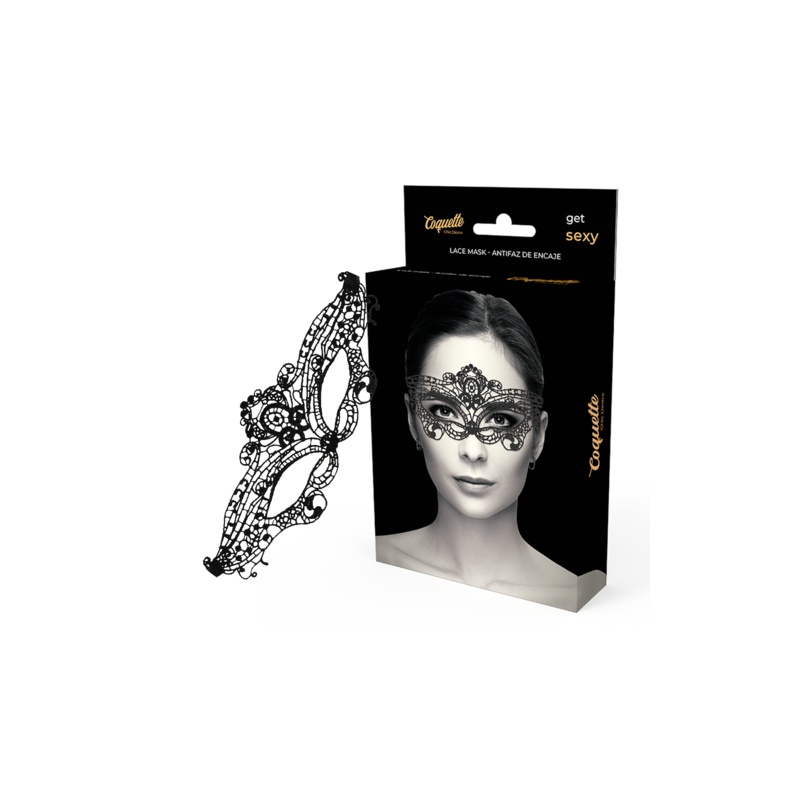 Masque fin en dentelle noire Coquette Chic