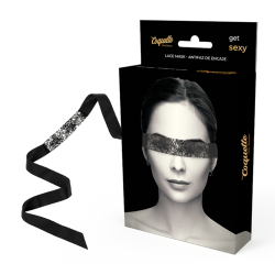 Masque ruban en dentelle noire Coquette Chic