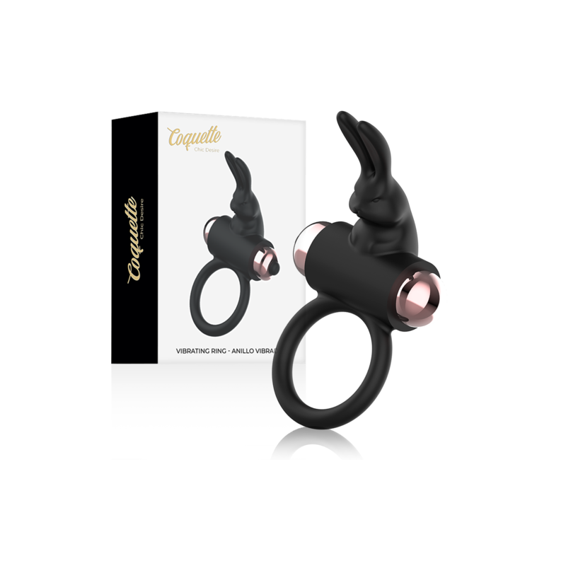 Cockring vibrant Lapin noir Coquette Chic
