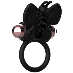 Cockring vibrant Papillon noir Coquette Chic