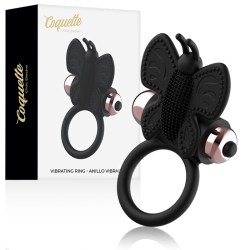 Cockring vibrant Papillon noir Coquette Chic