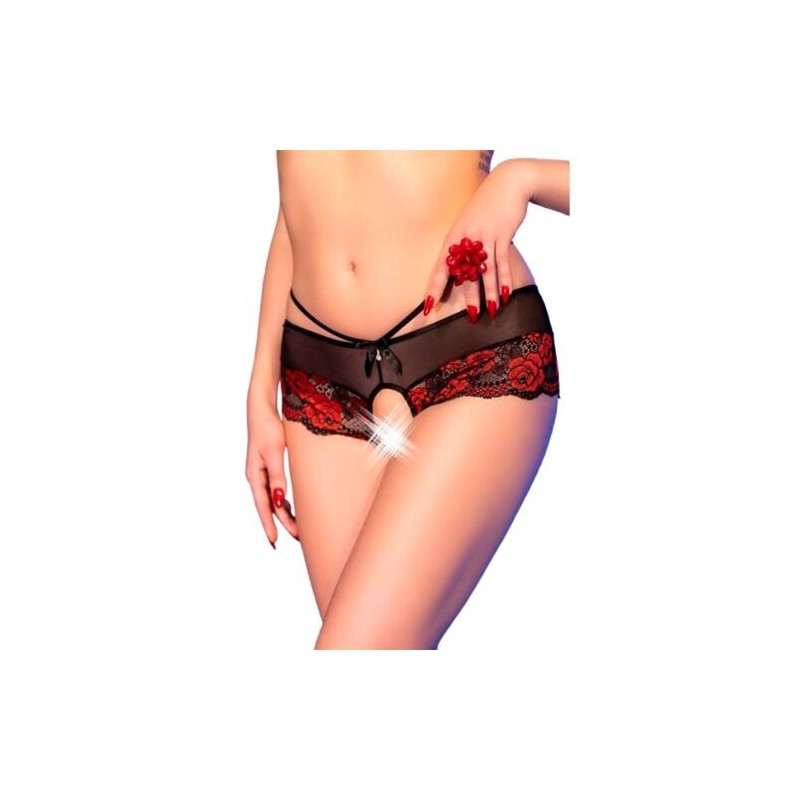 Culotte aux roses noire et rouge Chilirose