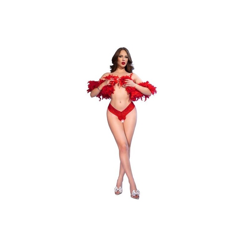 String entrejambes ouvert rouge Chilirose