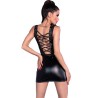 Robe simili-cuir et dentelle noir Chilirose