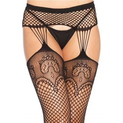 Bas résille avec jarretière noir Leg Avenue
