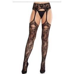 Bas dentelle et porte-jarretelle noir Leg Avenue