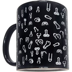 Mug noir à motifs érotiques
