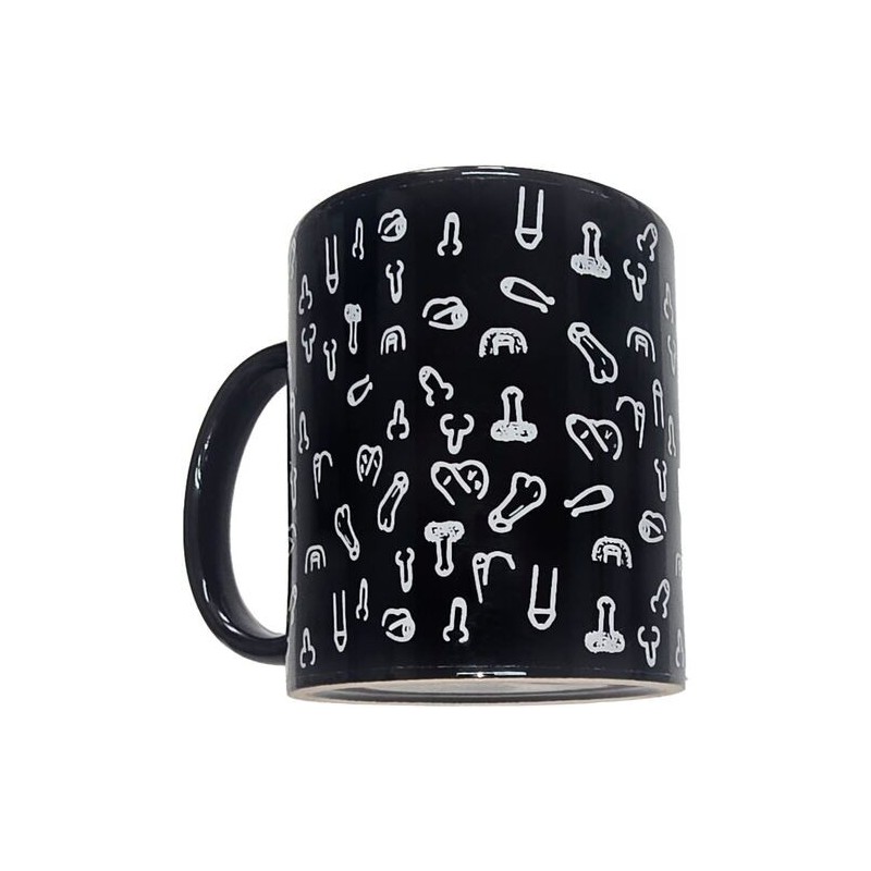 Mug noir à motifs érotiques