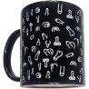 Mug noir à motifs érotiques