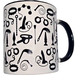 Mug blanc à motifs érotiques bdsm