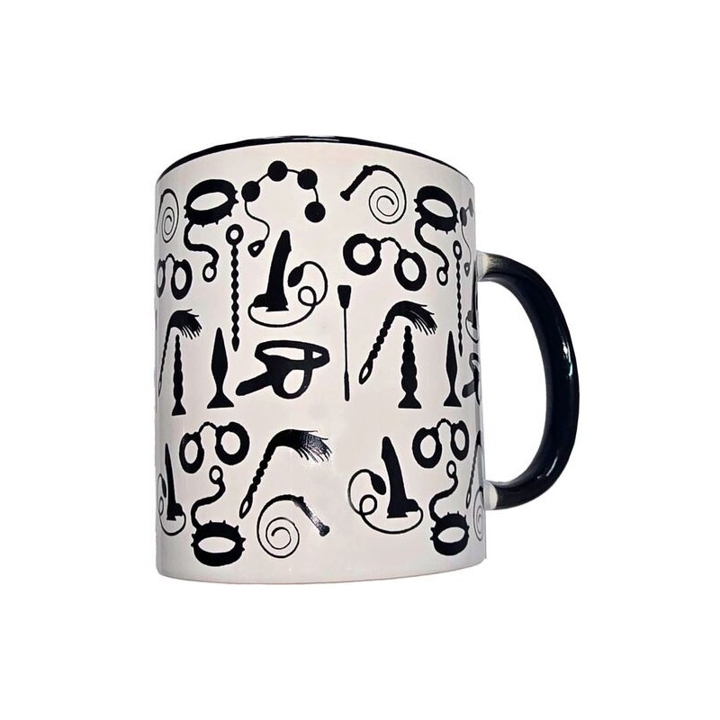 Mug blanc à motifs érotiques bdsm