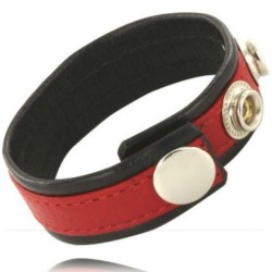 Sangle pénienne en cuir rouge Leather Body