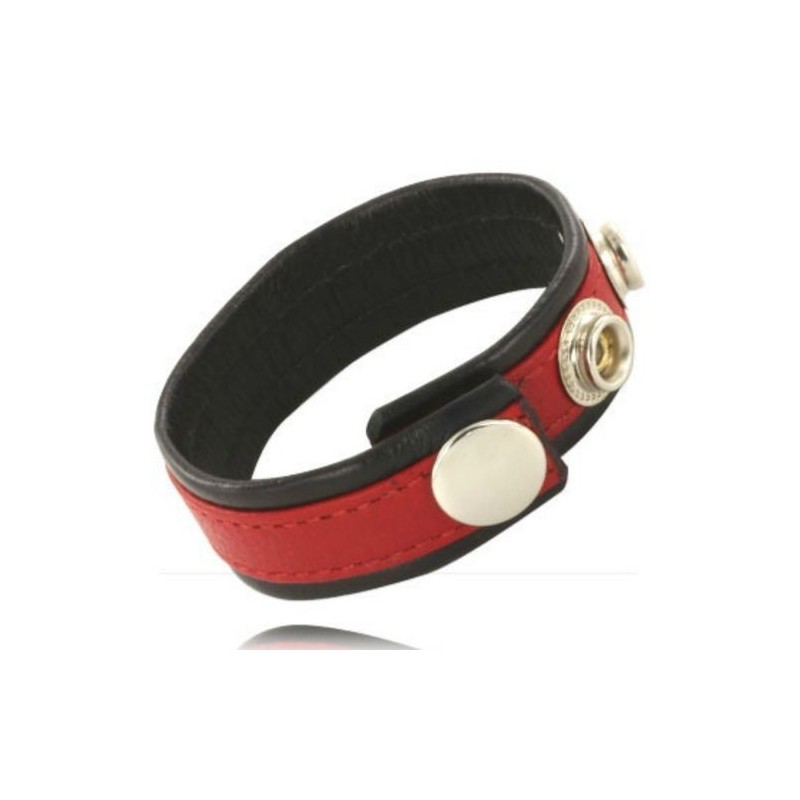 Sangle pénienne en cuir rouge Leather Body
