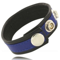 Sangle pénienne en cuir bleue Leather Body