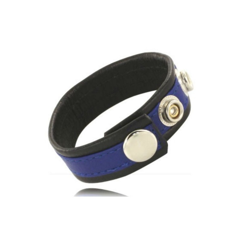 Sangle pénienne en cuir bleue Leather Body