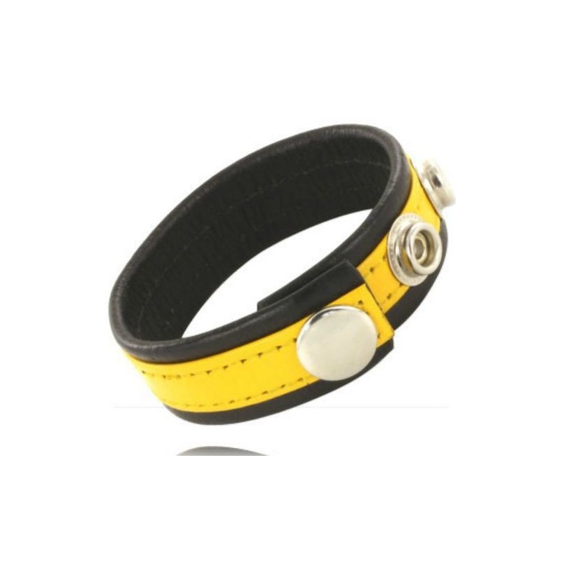 Sangle pénienne en cuir jaune Leather Body